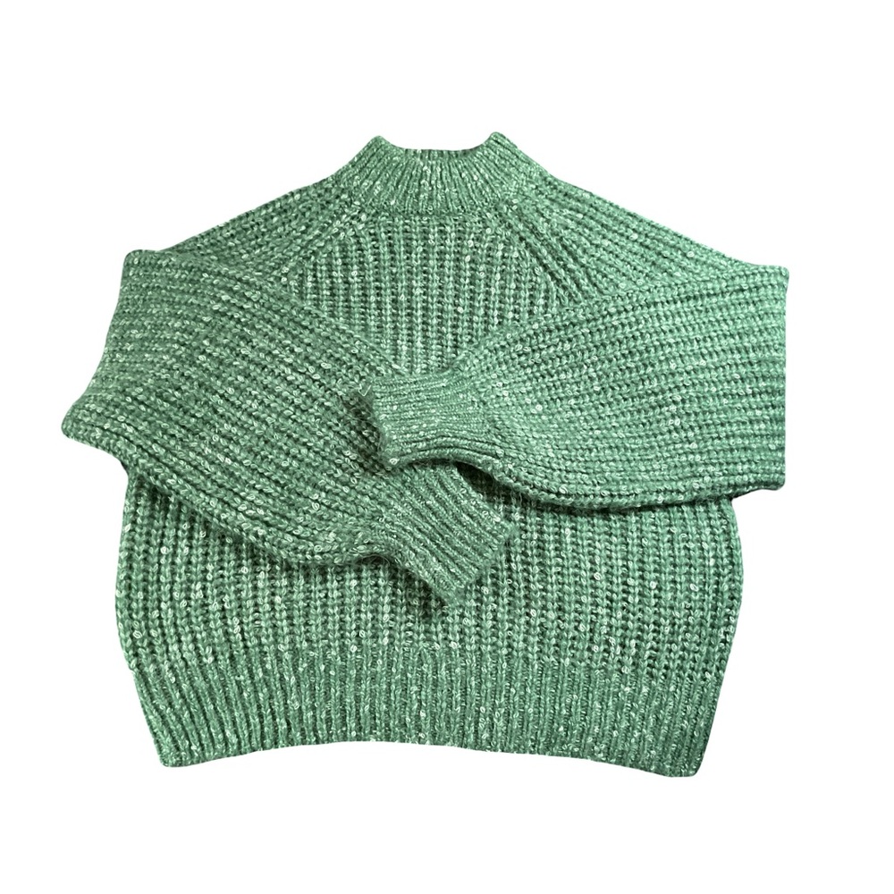 Mock Neck Cropped Sweater